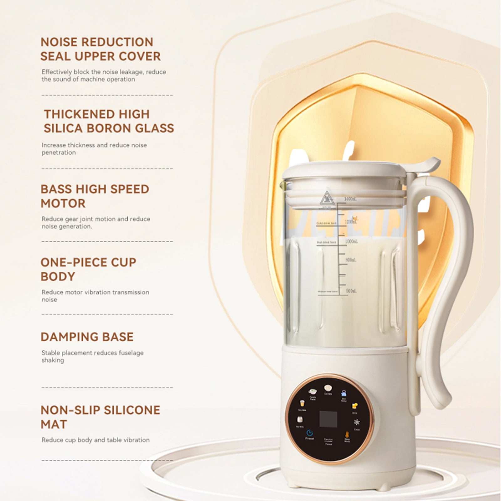 Nut Milk Maker, 10 in 1 Automatic Nut Milk Maker with 16 Blades,Almond Milk Machine,Plant Based Milks Homemade Oat,Chowder,Juice,Soy Milk Machine with Delay Start,Boil Water,Keep Warm&Auto Clean