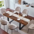 thumbnail image 6 of Joaxswe Dining Table Extendable 63 in-79 in for 4-8, Wood Rectangle with Fluted Base for Dinning Room Kitchen Living Room Farmhouse Walnut, 6 of 8