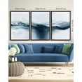 thumbnail image 6 of SHENIFY Large 24x36in3pcs Black Framed Blue and Grey Abstract Wall Art Modern Minimalist Painting Decor Graffiti Artwork, 6 of 6