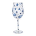 thumbnail image 2 of Lolita Chinoiserie Charm Hand Painted Multicolor Wine Glass 15oz, 2 of 5