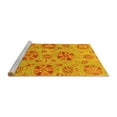thumbnail image 2 of Ahgly Company Machine Washable Indoor Round Abstract Yellow Modern Area Rugs, 8' Round, 2 of 4