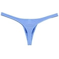 thumbnail image 2 of Botmois Sexy Mens Pouch Enhancing Thong Underpants Shiny Bikini Underwear Tangas Light Blue XL, 2 of 3