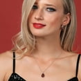 thumbnail image 4 of Gem Stone King 14K White Gold Red Garnet Pendant Necklace for Women | 3.17 Cttw | Gemstone January Birthstone | Pear Shape 12X8MM | With 18 inch Chain, 4 of 6