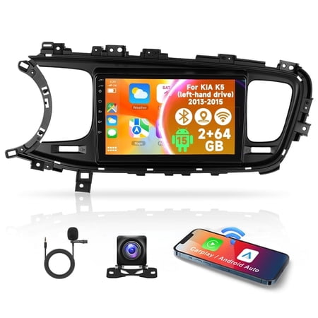 Podofo Android 15.0 9'' 2+64G Car Stereo for KIA Optima K5 2013-2015 with Wireless Carplay & Android Auto/WiFi/GPS+Backup Camera