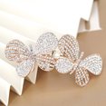 thumbnail image 4 of Vintage Glitter Sparkly Hair Barrettes, Crystal Flower Hair Clips French Vintage Barrettes, Rhinestone Metal, 4 of 5