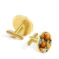 thumbnail image 3 of Tangerine Men's Dress Shirt Cufflinks made of Stainless Steel for Formal Occasions, 3 of 6