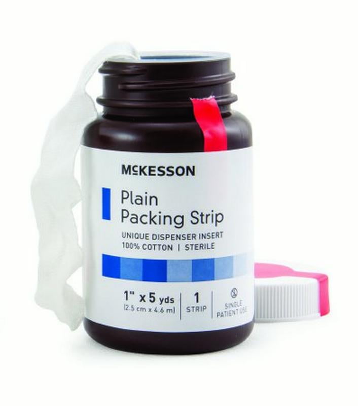 McKesson Wound Packing Strip, Cotton, Nonimpregnated, 1 Inch X 5 Yard