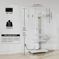 thumbnail image 6 of FITUEYES Rolling TV Stand with Wheels up to 70 inch TVs with Power Outlet and Two Shelf ,White, 6 of 8