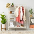 thumbnail image 4 of IRIS USA Garment Rack, 5 Shelves, Clothes Racks for Closet Organization, Plant Stand, Marble White, 4 of 4