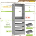 thumbnail image 2 of Homieasy 4-9 Ft Adjustable Wooden Closet Organizer System with 4 Drawers, 4 Hanging Rods & Shelving Towers - Heavy Duty Walk-in Wardrobe Rack, Space-Saving Design, Easy Assembly,Gray, 2 of 8