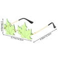 thumbnail image 2 of Hzzsbu Maple Leaf Shape Sunglasses, Rimless Sunglasses for Women Men, Funny Irregular Sun Glasses UV Protection Retro Frameless Funky Eyewear Party Glasses, 2 of 7