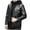 Black, variant on Pejock Men's Fleece Lined Leather Jacket - Vintage Hooded Winter Coat with Stand Collar, Long Sleeve Casual Outerwear for Fall and Winter