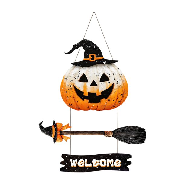 Cartel De Bienvenida De Madera Para Halloween. Colgante Para La Puerta Principal. Decoración Festiva Para Fiestas En Casa.