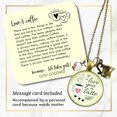 thumbnail image 2 of Coffee Necklace Love Latte Romantic Gutsy Goodness Adult Female Bronze Metal Jewelry, 2 of 8