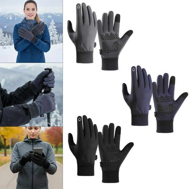 Guantes térmicos Gelbutter, guantes de invierno táctiles, impermeables y plegables, de tejido suave al tacto, para actividades al aire libre en invierno, con puntas de los dedos táctiles de