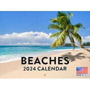 Beach Tropical Beaches Calander Ocean Island 2024 Wall Calendar Beach 2024 Calendar
