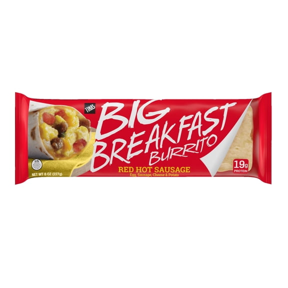 Tina's Red Hot Breakfast Burrito, Refrigerated Meal, 8 oz, High Protein