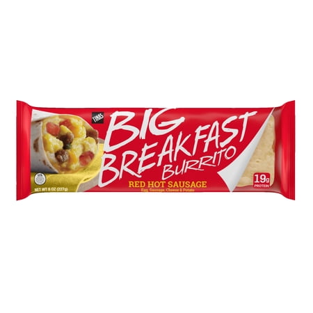 Tina's Red Hot Breakfast Burrito, Refrigerated Meal, 8 oz, High Protein