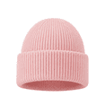 thumbnail image 3 of Fall Winter Unisex Ribbed Knitted Beanie Solid Color Fold Cuff Skull Cap Soft Stretchy Warm Beanie Hat for Men Women Casual Daily Outing Pink, 3 of 5