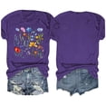 thumbnail image 4 of Shorts pour Femmes, Blouses pour Femmes, Blouses Imprimées Fleurs pour Femmes Manches Courtes Col Rond Haut, 4 of 4