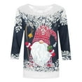 thumbnail image 4 of Merry Christmas Tree Shirt for Women 2023 Round Neck 3/4 Sleeve Graphic Tshirts Cute Snowman Print Tee Tops Ladies Fall Fashion Blouse, 4 of 4