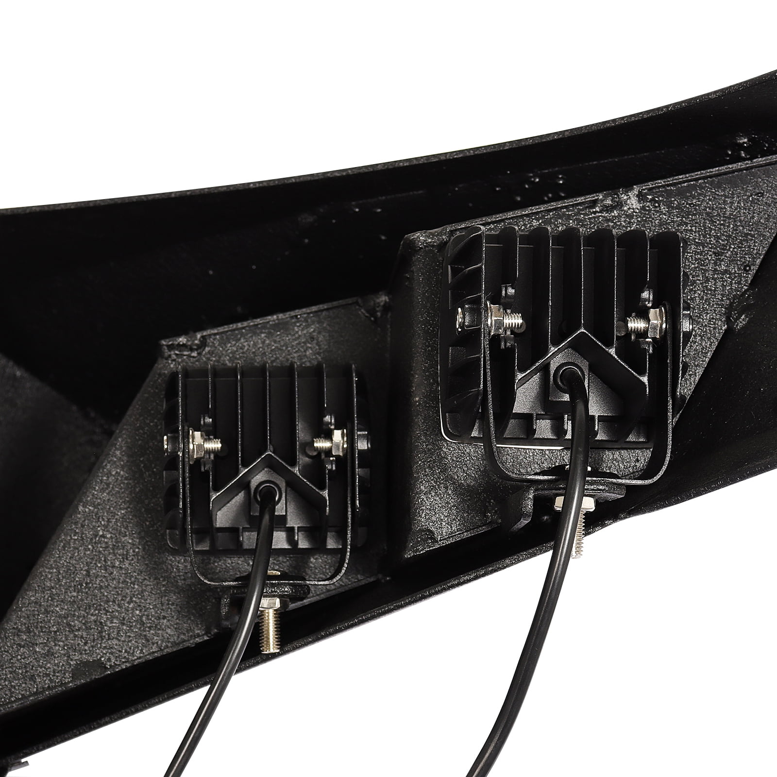 TOKMOWIN Full Width Front Bumper for 2005-2015 Toyota Tacoma with Winch Plate & Led Lights & D-Rings