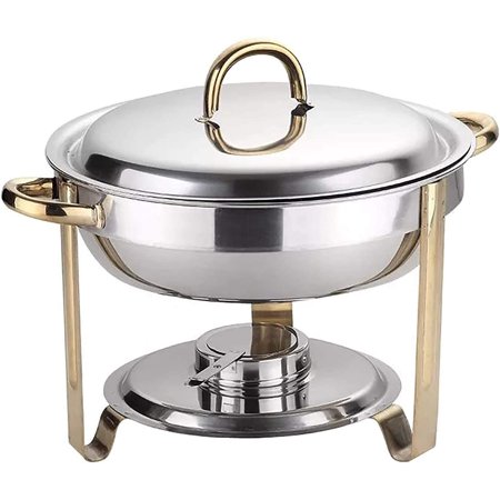 

TFCFL Round Food Warmer 4L Stainless Steel Chafing Dish Food Warmer for Buffets Hotel