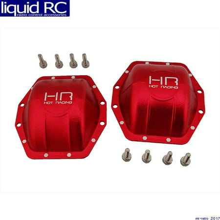 Hot Racing WRA12C02 Aluminum Ar60 Axle Diff Covers (Red) - Axial Yeti Wraith
