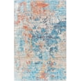 thumbnail image 2 of Mark&Day Area Rugs, 5x7 Lithoijen Modern Teal Area Rug, Blue Orange Grey Carpet for Living Room, Bedroom or Kitchen (5' x 7'6"), 2 of 7