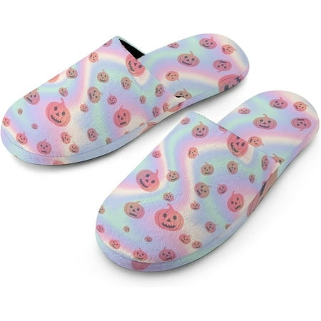 

Halloween with Pumpkins Men s House Slippers Closed Toe Cotton Shoes For Spa Home Hotel