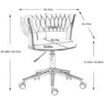 thumbnail image 2 of JYHOME Velvet Office Desk Chair with  Woven Backrest  ° Swivel &amp; Height Adjustable Task Chairs   Chair  Computer Chair  Living Room Chairs with Metal Base and 5 Wheels (Beige), 2 of 7