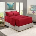 thumbnail image 3 of Extra Deep Pocket 6 Piece Bed Sheet Set – Super Deep Fitted Sheet Fits Mattress from 18-24 inces Depth – Double Brushed Microfiber Sheets with 4 Pillow Cases, California King, Burgundy, 3 of 6