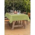 thumbnail image 2 of Outdoor Tablecloth with Umbrella Hole and Zipper, Vintage Fruit Green Rectangle Table Cloth 60x84 Inch Waterproof Tablecloth, Farmhouse Retro Solid Color Linen Texture Picnic Table Cover for Patio, 2 of 7