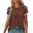 thumbnail image 1 of DPTALR T-Shirt à Manches Courtes Imprimé à Col Rond pour Femmes, Coupe Ample, Décontracté, Haut d'Été, 1 of 8
