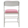 Fabric Padded Folding Chair, Triple Cross Bracing, Quad Hinging, 300 lb