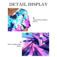 thumbnail image 4 of Women Tops Casual Pleated Shirts Summer Short Sleeve Dressy Fashion V Neckline Tie Dye Tunics 2Xl YH004, 4 of 4