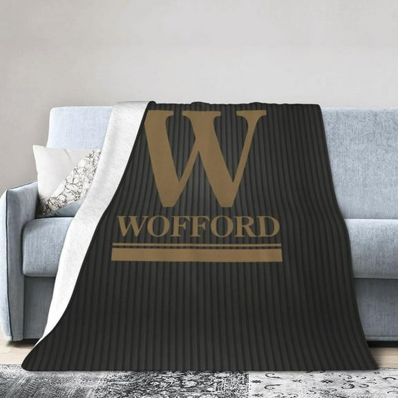 Wofford College Wofford University Logo Fleece Blanket, Very Soft Microfiber Flannel Blanket for Couch Warm and Cozy for All Seasons