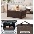 thumbnail image 2 of Made4Pets Corduroy 4-Step Dog Stairs for Bed, Brown, 2 of 7