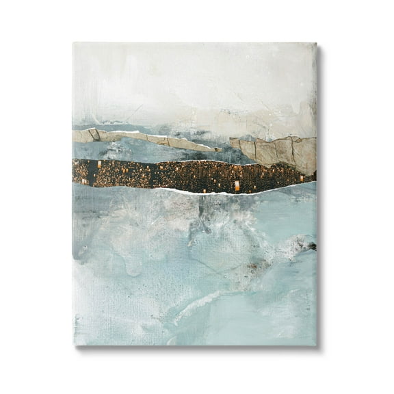 Stupell Industries Layered Mixed Media Collage Painting Gallery Wrapped Canvas Print Wall Art, Design by Design Fabrikken