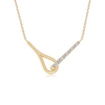 ANGARA Natural Diamond Interlocking Loop Pendant in 14K Yellow Gold for Women (Size-1.75mm| Color-I-J| Clarity-I1-I2) | April Birthstone, Anniversary Jewelry Gift for Women | Natural Diamond Necklace