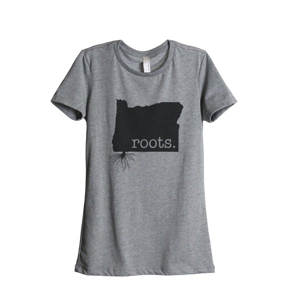 Thread Tank Home Roots State Oregon OR Women's Relaxed Crewneck T-Shirt Tee Heather Grey Small