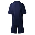 thumbnail image 5 of LISTHA Summer men short sets outfits 2 Piece Short Sleeve Polo Shirt Shorts Set men short sets outfits Casual Sport Suit Blue XL, 5 of 6