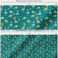 thumbnail image 2 of Soimoi Green Cotton Voile Fabric Leaves,Star & Cute Animals Kids Decor Fabric Printed Yard 56 Inch Wide, 2 of 7