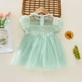 thumbnail image 4 of Fsqjgq Baby Girl Clothes Toddler Girls Dresses Summer Black Dress Green Toddler Girls Short Sleeve Lace Tulle Princess Dress Dance Party Dresses Clothes 120, 4 of 7