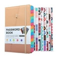 thumbnail image 5 of A5 Password Book with Alphabetical Tabs | Password Organizer for Seniors | Secure Logbook for Website Login Details | Brown & Orange with Elastic Band and Pen Holder, 5 of 9