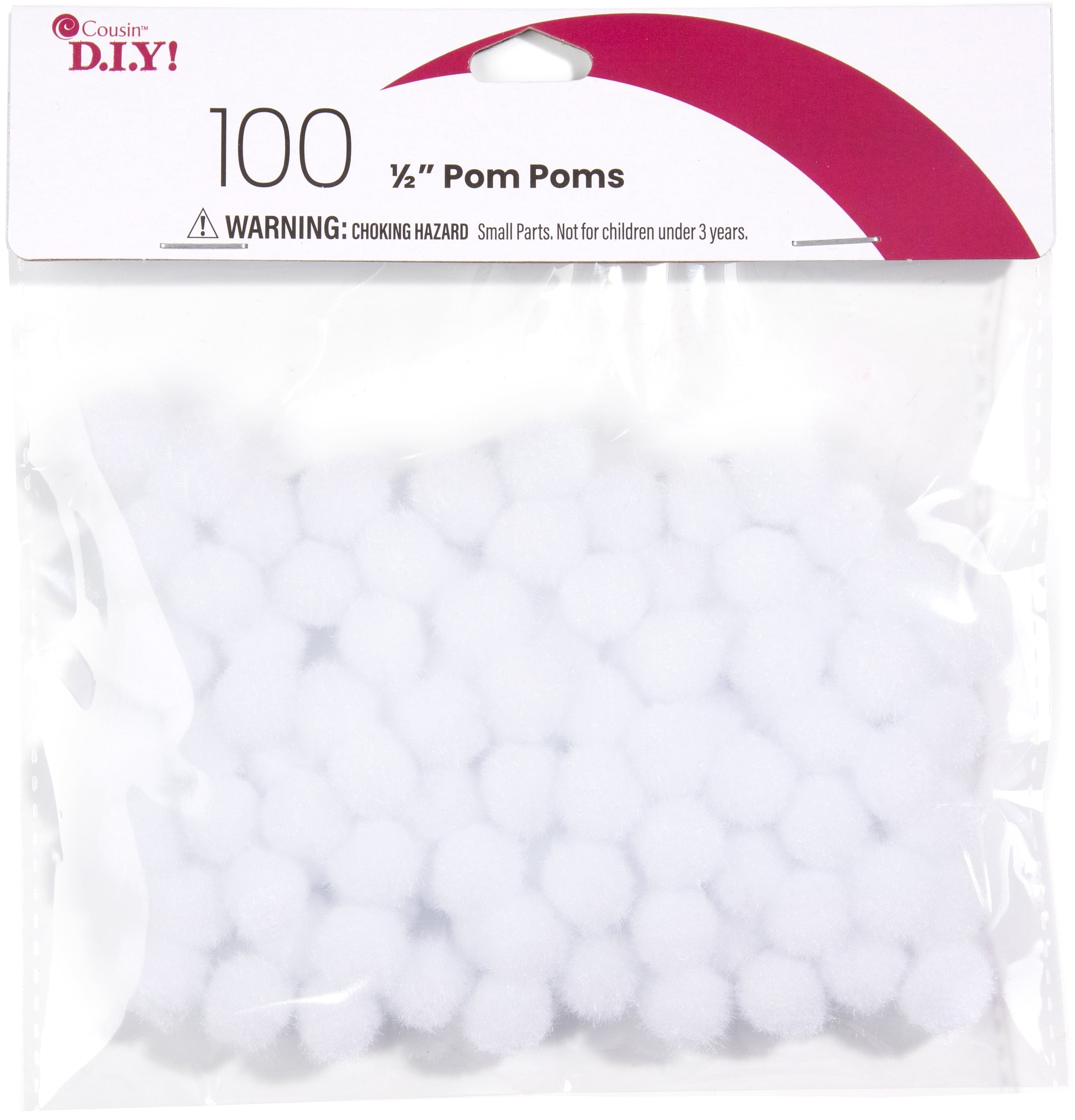 Pom-Poms .5 100/Pkg-White
