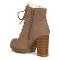 thumbnail image 3 of Women Faux Suede Lace Up Fur Stacked Lug Heel Ankle Boot 19606, 3 of 6