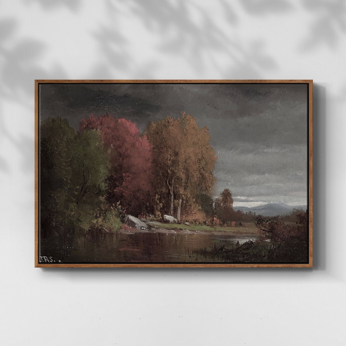 Vintage Landscape-CCCXXVII By Wexford Home Framed in Walnut Wood Gallery Wrapped Canvas 27 in. x 41 in.