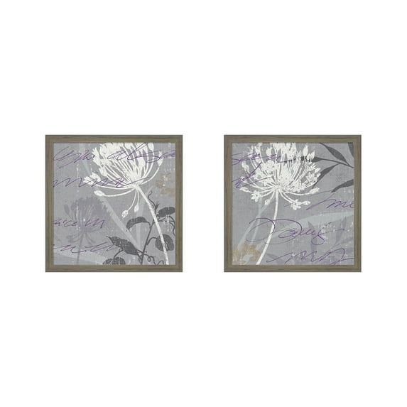 Great Art Now Greenology Gray - by Lisa Audit, 2 Piece Framed Art Set Each 13.5W x 13.5H