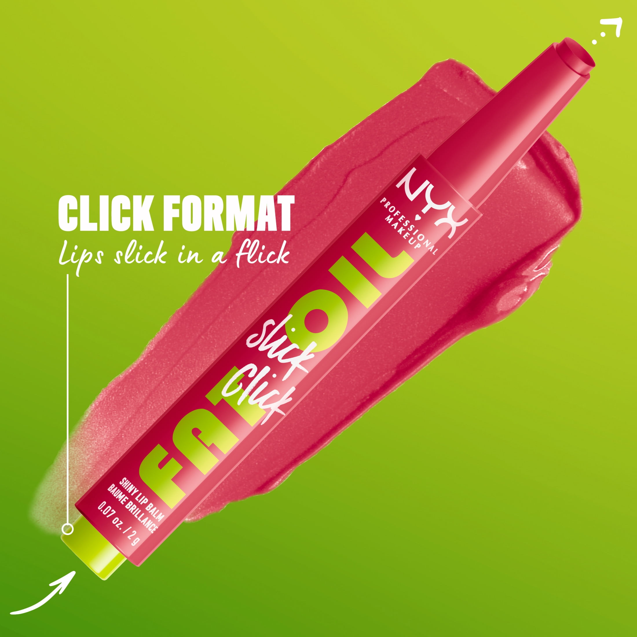 NYX Professional Makeup Fat Oil Slick Click Hydrating Tinted Lip Gloss with Lightweight Hydration, Clout, 0.07 oz